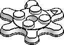 2×2 Gear, 6-Tooth