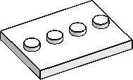 3×4, 4-Studs Center