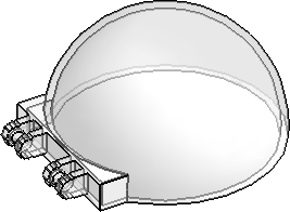 6×6×3 Hemisphere w/ 2-Click Hinges