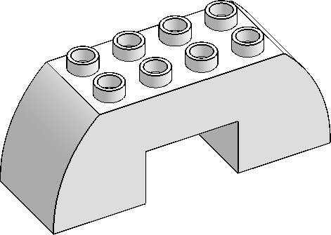 DUPLO 2×6×2 Curved w/ Cutout