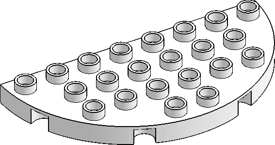 DUPLO 4×8 Plate, ½-Round
