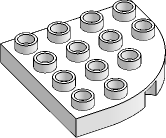 DUPLO 4×4 Plate, ¼-Round