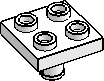 2×2 Plate, 1-Pin, Bottom