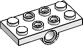 2×4 Plate, 2-Pin Holes, Bottom