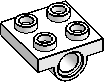 2×2 Plate, 2-Pin Holes, Bottom