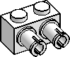 1×2 Brick, 2-Pins, 1-Side