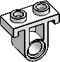 1×2 Plate, 1-Pin Hole, Bottom