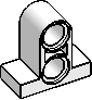 1×2 Plate, 2-Pin Holes, Top