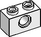 1×2 Technic Brick