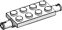 2×4 Plate, 2-Pins, Ends