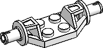 2×2 Plate, 2-Pins, Wide