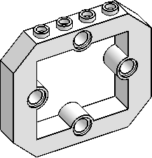 1×6×4⅓ Angled Brick w/ Cutout, 4-Pin Holes
