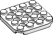 4×4 Plate w/ Rounded Corners, Holes