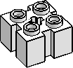 2×2 Brick w/ Grooves, Vertical Axle Hole