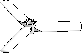 Ø9 Propeller, 3-Blades, Pin
