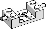 2×4 Brick w/ 2 Wheel Pins, Cutout