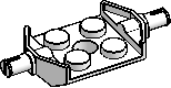 2×2 Wide Plate w/ 2 Wheel Pins