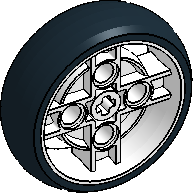 35mm D. × 14mm Wheel w/ Tire, Axle