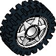 24mm D. × 7mm Wheel w/ Tire, Pin