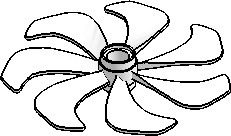 Ø6 Propeller, 7-Blades, Pin